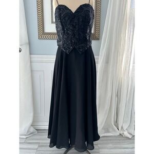 Faviana Sequin Vest Bodice Gown Black Formal Event Gala Black Tie Size 15/16